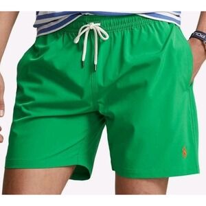 Polo Ralph Lauren Men's Traveler Classic Swim Trunks Green Size Small